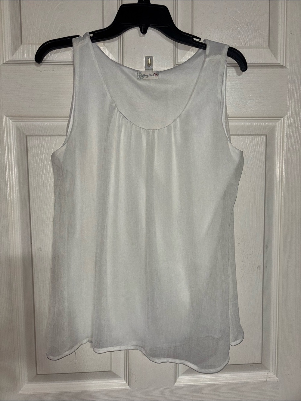 Honey Punch White Sleeveless Chiffon Camisole